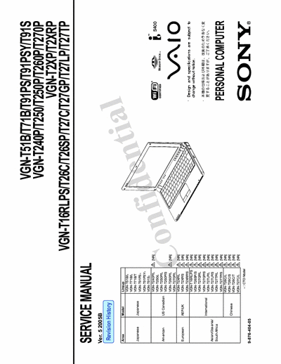 Sony Vaio VGN-T Series Service Manual